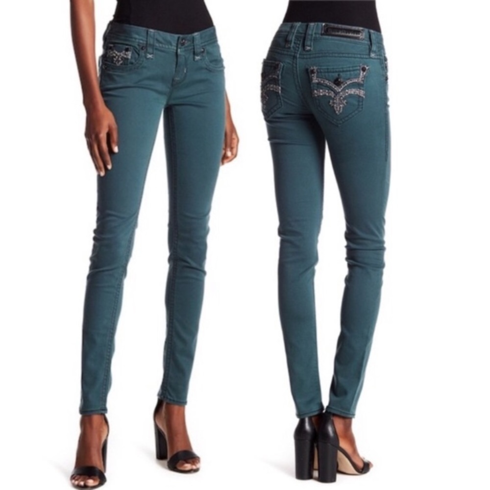 Rock revival Karla skinny jeans teal